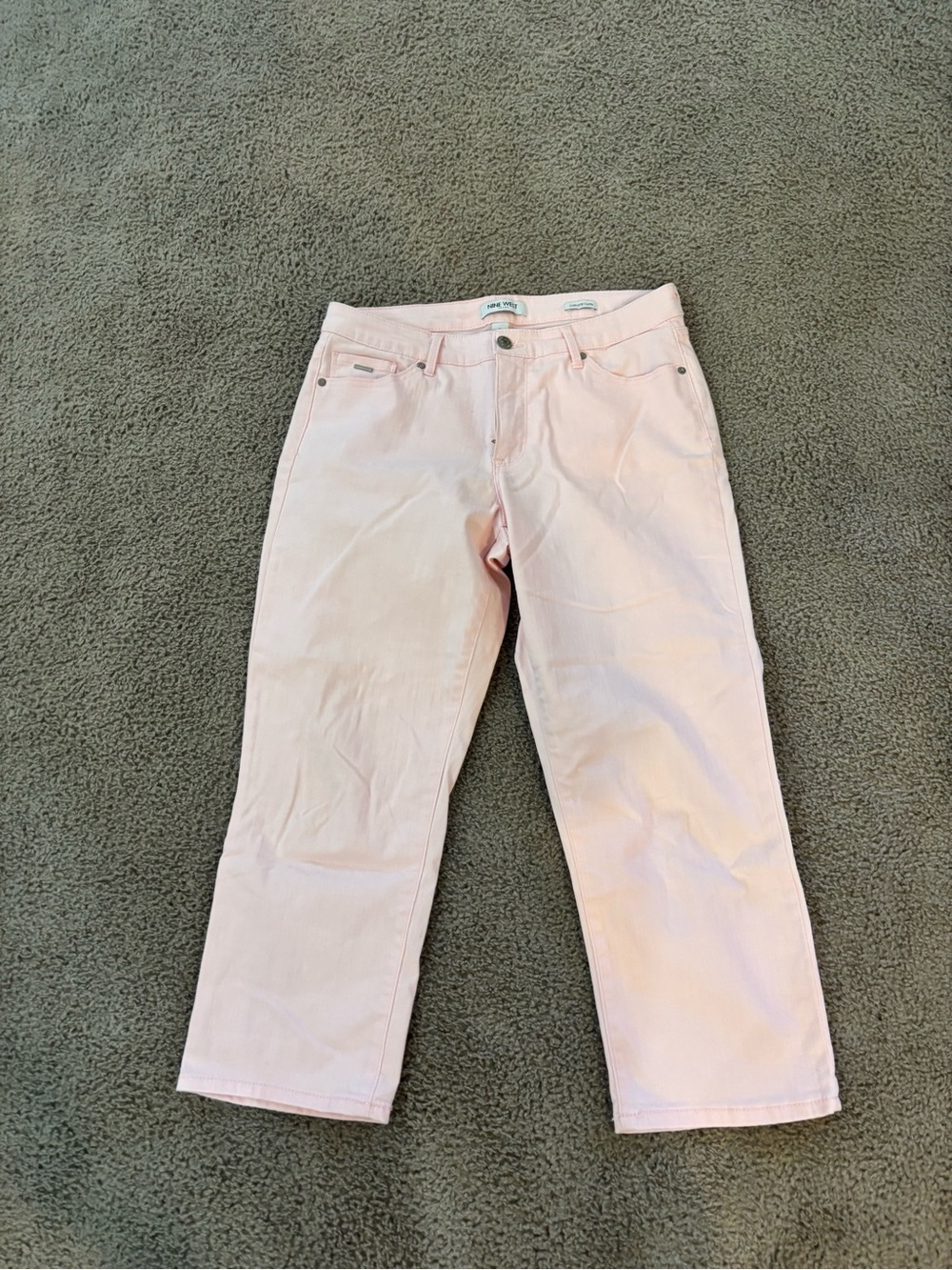 Nine West Pastel Pink Cropped Straight Jeans